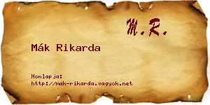 Mák Rikarda névjegykártya