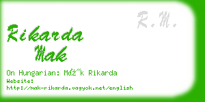 rikarda mak business card